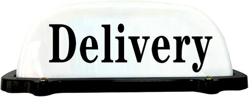 مؤشر علامة التسليم مصابيح ليثيوم بطارية Lithium مصباح السيارة سقف أعلى سيارة أجرة LED CAB قاعدة مغناطيسية (أبيض) in Kuwait