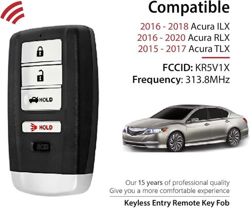 Replacement for 2017 2018 2019 2020 Acura ILX RLX TLX Key Fob Remote Control KR5V1X 4 Buttons 313.8MHz in Saudi Arabia