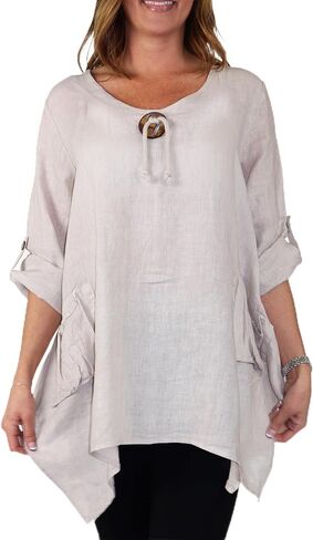 Dare2Bstylish Womens Linen Related Fit Top و REG و REG و Plus Sists. in Kuwait