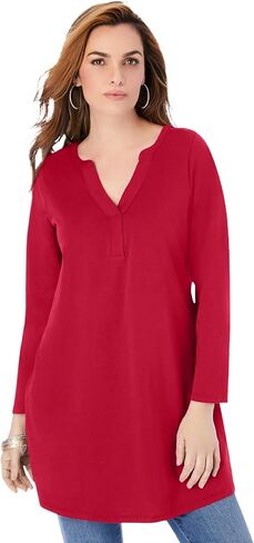 ROAMAN's Women's Plus Size Ultimate y Neck Tunic in Kuwait