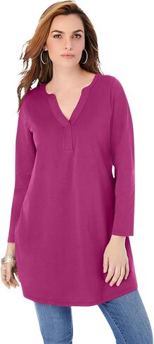 ROAMAN's Women's Plus Size Ultimate y Neck Tunic in Kuwait