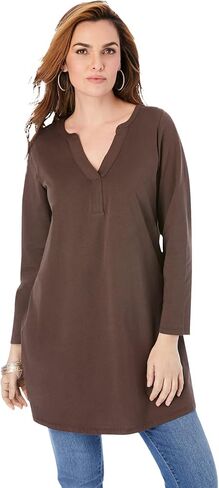 ROAMAN's Women's Plus Size Ultimate y Neck Tunic in Kuwait