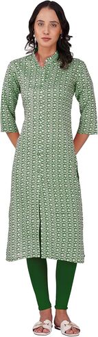 الأزهار المطبوعة القطن الهندي رايون كورتا تونك للنساء | مناسب مستقيم 3/4 غلاف غير رسمي وكل يوم ارتداء kurti الخط in Kuwait