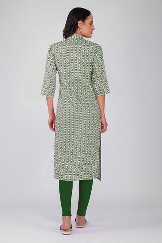 الأزهار المطبوعة القطن الهندي رايون كورتا تونك للنساء | مناسب مستقيم 3/4 غلاف غير رسمي وكل يوم ارتداء kurti الخط in Kuwait