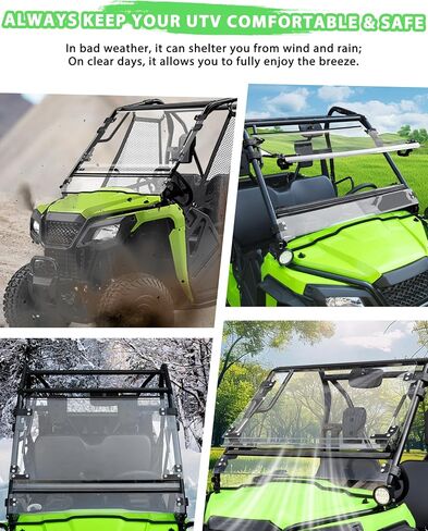 قم بتقليب الزجاج الأمامي لـ Honda Pioneer 520 2021-2025/Pioneer 500 2015-2023 ، 3-in-1 1/5 "ملحقات الزجاج الأمامي القابل للتعديل في الكمبيوتر الشخصي ، فيديو مفتوح/مغلق ، التثبيت ، التثبيت. in Kuwait