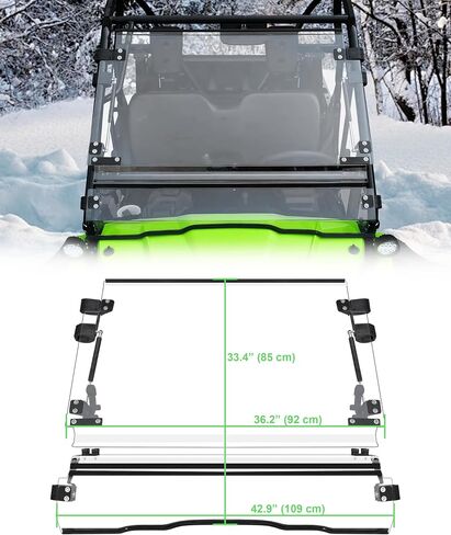 قم بتقليب الزجاج الأمامي لـ Honda Pioneer 520 2021-2025/Pioneer 500 2015-2023 ، 3-in-1 1/5 "ملحقات الزجاج الأمامي القابل للتعديل في الكمبيوتر الشخصي ، فيديو مفتوح/مغلق ، التثبيت ، التثبيت. in Kuwait