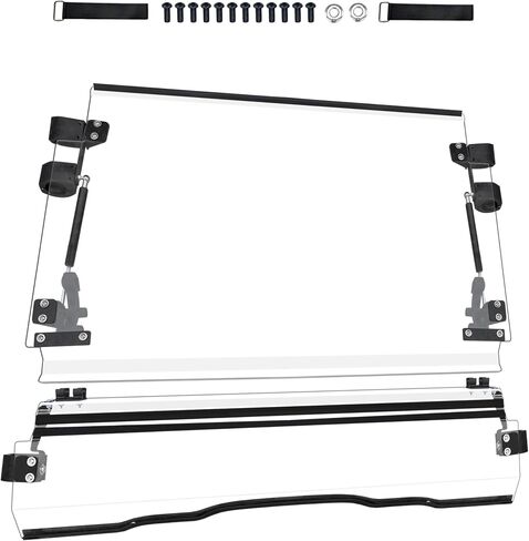 قم بتقليب الزجاج الأمامي لـ Honda Pioneer 520 2021-2025/Pioneer 500 2015-2023 ، 3-in-1 1/5 "ملحقات الزجاج الأمامي القابل للتعديل في الكمبيوتر الشخصي ، فيديو مفتوح/مغلق ، التثبيت ، التثبيت. in Kuwait