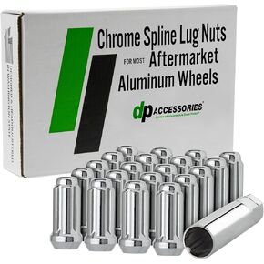 DPAccessories Lug Nuts Compatible with 2012-2018 Land Rover Range Rover Evoque | Black Spline Style | Aftermarket Aluminum Wheels Only | Set of 20 Wheel Nuts & 1 Tool | DLAEVQ01A-BK/1 in Saudi Arabia