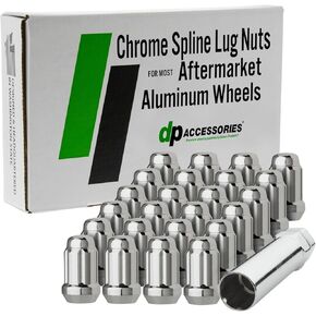DPAccessories Lug Nuts Compatible with 2022-2025 Nissan Frontier | Chrome Spline Style | Aftermarket Aluminum Wheels Only | Set of 24 Wheel Nuts & 1 Tool | DNIFRO03A-CH/1 in Saudi Arabia