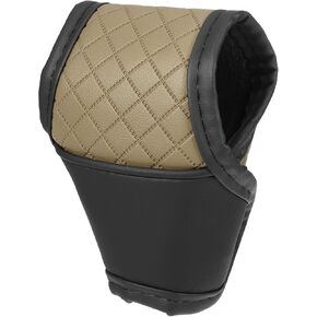 Motoforti Universal Car Gear Shift Cover Shift Knob Cover Gear Stick Cover Automatic Shift Gear Cover, Fashionable, Faux Leather, Black Beige in Kuwait