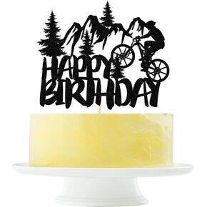Skiing Happy Birthday Cake Topper winter Sports themed birthday party decorations Ski lovers birthday theme decoration Ski sports theme birthday party decoration（Blue and silver glitter） in Saudi Arabia