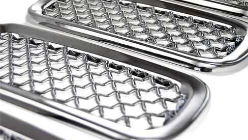 Trim Illusion Patented Tech ABS439 Tape On Chrome Grille Overlay Insert Trim Compatible with 15-19 Jeep Renegade - 7 Piece in Saudi Arabia