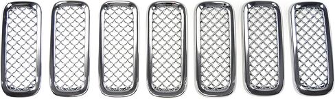 Trim Illusion Patented Tech ABS439 Tape On Chrome Grille Overlay Insert Trim Compatible with 15-19 Jeep Renegade - 7 Piece in Saudi Arabia