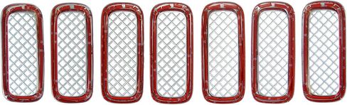 Trim Illusion Patented Tech ABS439 Tape On Chrome Grille Overlay Insert Trim Compatible with 15-19 Jeep Renegade - 7 Piece in Saudi Arabia