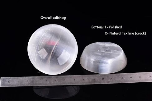 AMOYSTONE Selenite Charging Diamond Shaped Bowl 4"- Polished Selenite Crystal Charge Station for Cleansing Energy in Kuwait