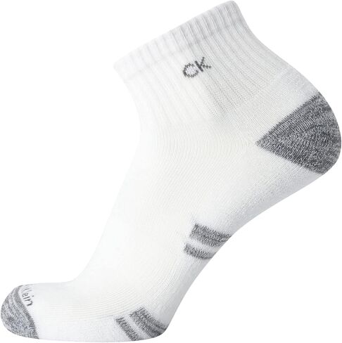 Calvin Klein Mens Quarter Socks - 6 Pack Breathable Cushion Athletic Ankle Socks for Men for Running and Workout (7-12) in Kuwait