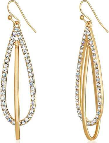 Simulated Diamond Teardrop Dangle Earrings for Women - Cubic Zirconia Crystal Long Dangling Earrings in Kuwait