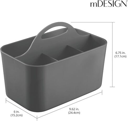 MDESIGN البلاستيك البلاستيك منظم المكاتب المنظم الأداة المساعدة CADDY مع مقبض للخزانات والمكاتب ومساحات العمل - يحمل اللوازم المكتبية لسطح المكتب وأقلام الرصاص ومجموعة Staplers lumier in Kuwait