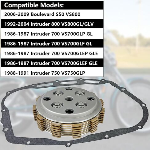 Clutch Kit & Center Clutch Inner Hub & Outer Pressure Plate Kit & Gasket Kit Compatible with Intruder 700 750 800 VS700GLP VS800GL VS750GLP Boulevard S50 VS800 in Saudi Arabia