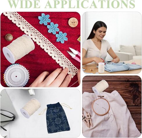 FREEBLOSS 500m Sashiko Thread 100% Cotton Embroidery Flosses White Hand Embroidery Thread Sashiko Quilting Thread for Sewing Needlework in Kuwait