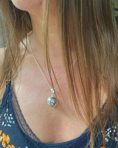 Stimm Chime Ball Necklace, Anxiety Relief Necklace, Fidget Anxiety Jewelry, Harmony Ball Necklace, Angel Caller Silver in Saudi Arabia