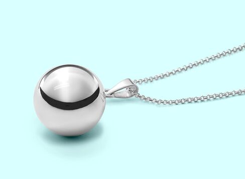 Stimm Chime Ball Necklace, Anxiety Relief Necklace, Fidget Anxiety Jewelry, Harmony Ball Necklace, Angel Caller Silver in Saudi Arabia