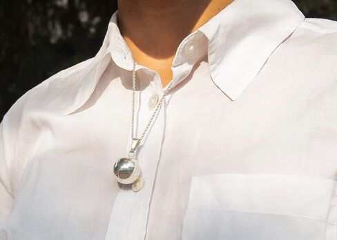 Stimm Chime Ball Necklace, Anxiety Relief Necklace, Fidget Anxiety Jewelry, Harmony Ball Necklace, Angel Caller Silver in Saudi Arabia