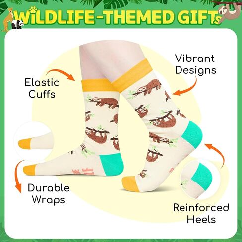 HAPPYPOP Novelty Sloth Socks for Teens - Funny Sloth Socks for Girls Boys, Novelty Sloth Gifts for Men Women, Christmas Stocking Stuffers in Saudi Arabia