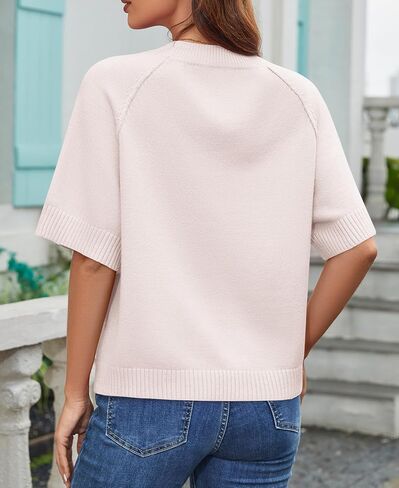 ZDC Women's Short Sleeve Sweaters 2025 Fall Lightweight Loose Fit Knit Pullover Tops in Saudi Arabia