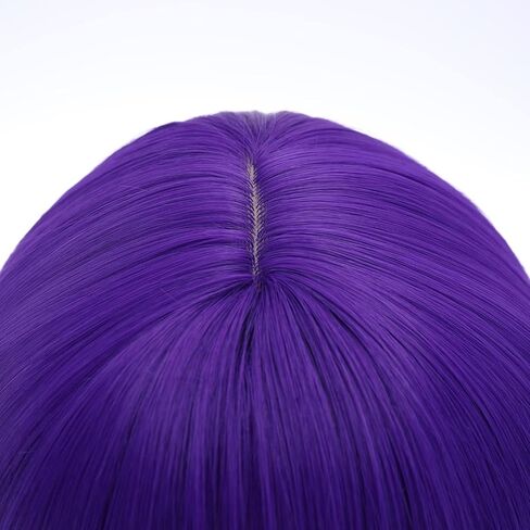 BERON Dark Purple Wigs Straight Long Hair Wigs with Bangs Women Fashion Heat Resistant Synthetic Natural Looking Wig for Cosplay Party or Daily Use in Kuwait