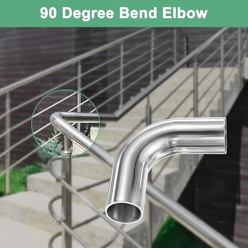 OD 1.5 Inch 90 Degree Mandrel Bend Elbow, Thicken 1.5 mm 304 Stainless Steel Exhaust Elbow Pipe for Car Modified Exhaust System, Stair Handrail Bend, Height 90 mm in Saudi Arabia