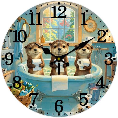 CHGCRAFT Peacock Pattern Wall Clock 12 Inch Non-Ticking Clocks Flowers Round Wall Hanging Clock Battery Operated for Bedroom Living Room Kitchen Office in Saudi Arabia