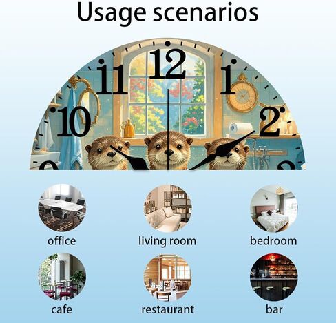 CHGCRAFT Peacock Pattern Wall Clock 12 Inch Non-Ticking Clocks Flowers Round Wall Hanging Clock Battery Operated for Bedroom Living Room Kitchen Office in Saudi Arabia