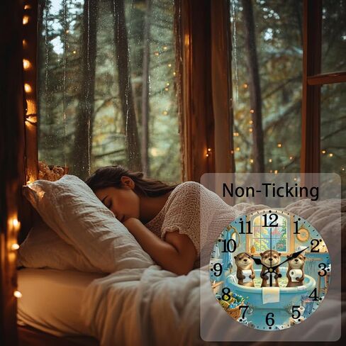 CHGCRAFT Peacock Pattern Wall Clock 12 Inch Non-Ticking Clocks Flowers Round Wall Hanging Clock Battery Operated for Bedroom Living Room Kitchen Office in Saudi Arabia
