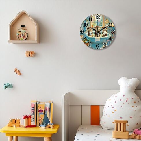 CHGCRAFT Peacock Pattern Wall Clock 12 Inch Non-Ticking Clocks Flowers Round Wall Hanging Clock Battery Operated for Bedroom Living Room Kitchen Office in Saudi Arabia