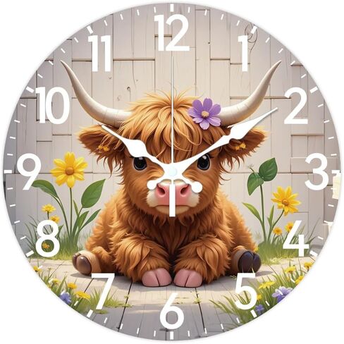CHGCRAFT Peacock Pattern Wall Clock 12 Inch Non-Ticking Clocks Flowers Round Wall Hanging Clock Battery Operated for Bedroom Living Room Kitchen Office in Kuwait