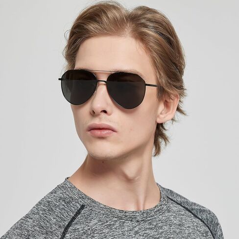 Unisex Oversized Aviator Sunglasses - Lightweight Pilot Sunnies, UV 400 & Adjustable Nose Pad in Kuwait