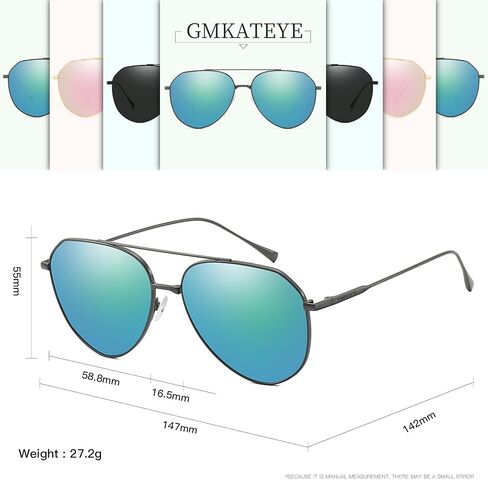 Unisex Oversized Aviator Sunglasses - Lightweight Pilot Sunnies, UV 400 & Adjustable Nose Pad in Kuwait