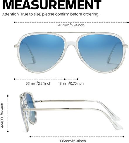 SODQW Tangle Free Aviator Sunglasses for Women Men Polarized Trendy Sun Glasses with UV400 Protection for Fishing Driving in Kuwait