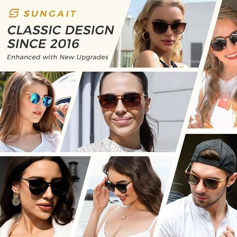 SUNGAIT Original Design Trendy Sunglasses Polarized Vintage Round Classic Retro Style for Women and Men in Saudi Arabia