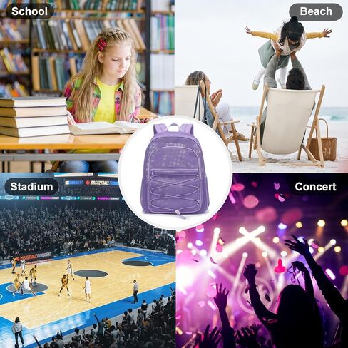 Mesh School Backpack for Girls Boys, Heavy Duty Kids Adults Mesh School Bag Bookbag for Swimming Beach Fitness Sport (Light Pink) in Kuwait