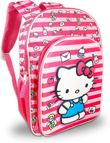 Hello Kitty Backpack with Lunch Box for Girls - Bundle with 16" School Bag, Lunch Bag, Water Bottle, Stickers, More | Hello Kitty Backpack for Kids School Supplies in Saudi Arabia