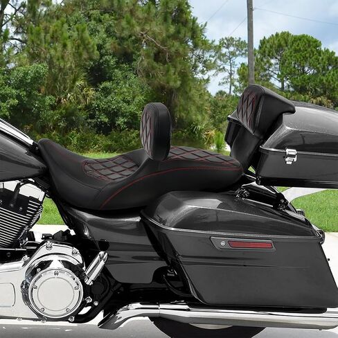 C.C. RIDER Rider Backrest Pad, Rider Sissy Bar fit for Harley Davidson Touring Road King Street Glide Road Glide Tri-Glide 2009-2023 Trike 2010-2011 CVO Custom Bikes in Saudi Arabia