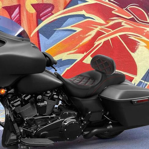 C.C. RIDER Rider Backrest Pad, Rider Sissy Bar fit for Harley Davidson Touring Road King Street Glide Road Glide Tri-Glide 2009-2023 Trike 2010-2011 CVO Custom Bikes in Saudi Arabia