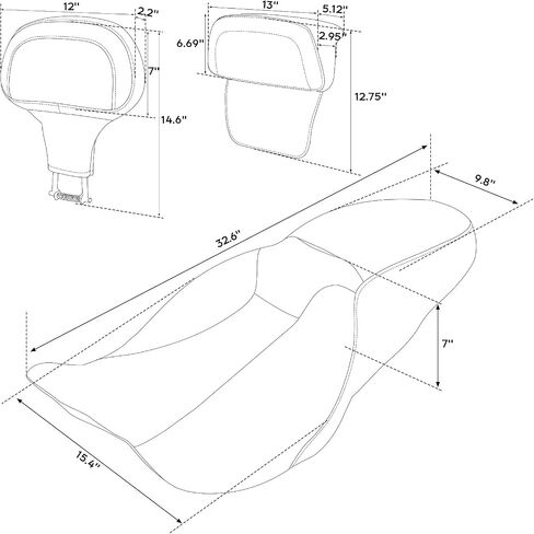 C.C. RIDER Rider Backrest Pad, Rider Sissy Bar fit for Harley Davidson Touring Road King Street Glide Road Glide Tri-Glide 2009-2023 Trike 2010-2011 CVO Custom Bikes in Saudi Arabia