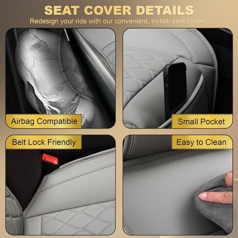 Front Car Seat Covers for Cadillac,Leather Waterproof Seat Protector Custom Fit Cadillac Escalade CT4 CT5 CT6 XT4 XT5 XT6 SRX CTS ATS DeVille,2 Pack,Black in Saudi Arabia