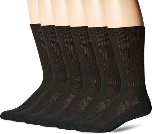 Hanes Men's ComfortBlend 6-Pack Cushioned Casual Solid Crew Socks in Saudi Arabia