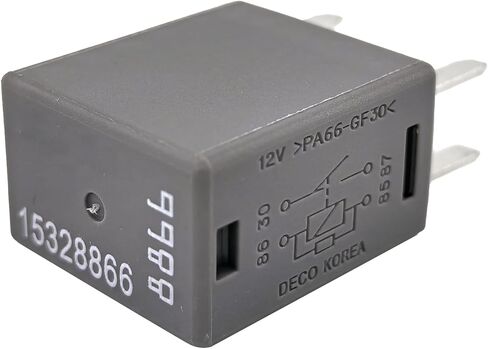 3-Pack 15328866 Relay - 40A 12VDC 4-Pin SPST Automotive Relay - Compatible with Select GM/Chrysler Vehicles (for Dodge Ram, Jeep Wrangler) - Fixes Fuel Pump, Cooling Fan & P0113/P0699 Errors in Saudi Arabia