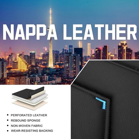 Car Seat Covers for KIA Sportage 2001-2025, Stylish Sport Seat Cover, Premium Nappa Leather Car Seat Cover. Automobile Seat Covers Sets.(Standard 2 Seats/Black Blue) in Saudi Arabia