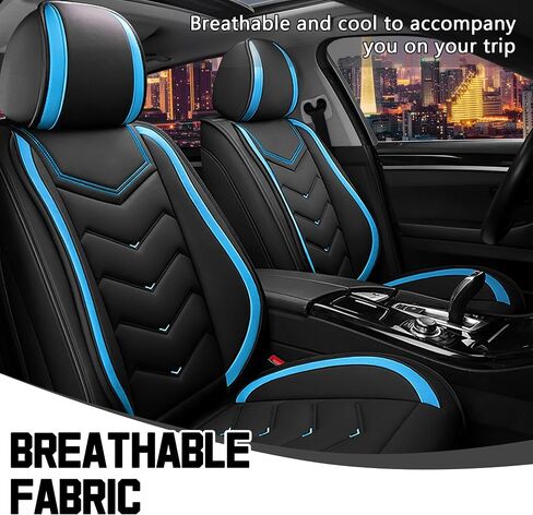 Car Seat Covers for KIA Sportage 2001-2025, Stylish Sport Seat Cover, Premium Nappa Leather Car Seat Cover. Automobile Seat Covers Sets.(Standard 2 Seats/Black Blue) in Saudi Arabia